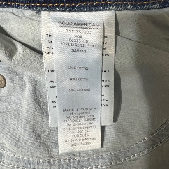 Good American Good Boy Shredded High Waist Boyfriend Jeans in Blue (4) - Picture 13 of 15